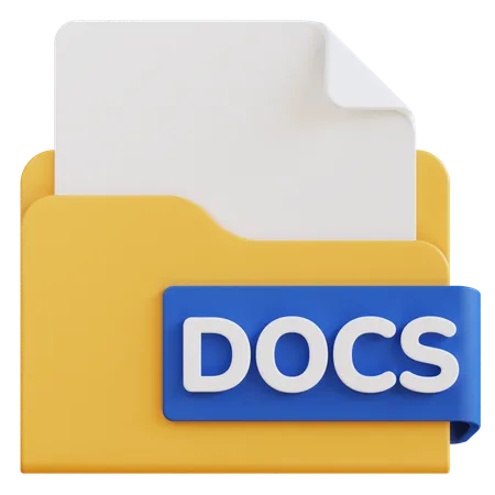 3 D Docs File Extension Folder 3D Icon