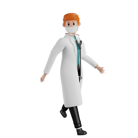 Médecin qui marche  3D Illustration