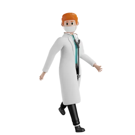 Médecin qui marche  3D Illustration