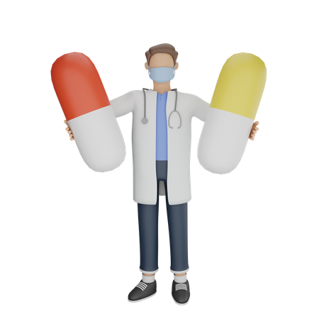 Docteur avec des médicaments  3D Icon