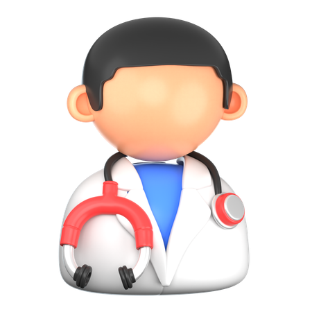 Médecin avec stéthoscope  3D Icon