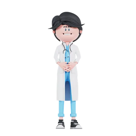Docteur debout pose  3D Illustration