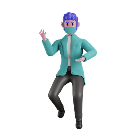 Docteur disant bonjour  3D Illustration