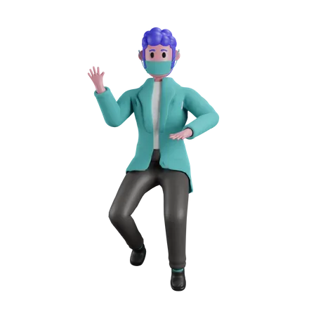 Docteur disant bonjour  3D Illustration