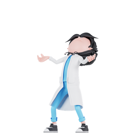 Docteur en colère pose  3D Illustration