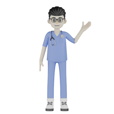 Médecin expliquant  3D Illustration