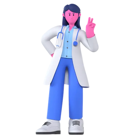 Docteur faisant une pose cool  3D Illustration