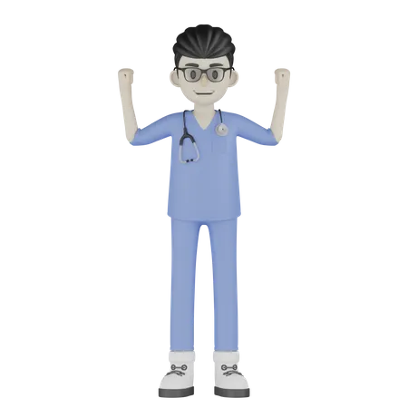 Docteur fort  3D Illustration