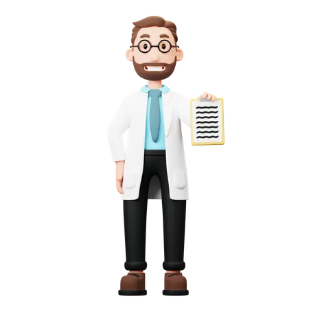 Docteur détenant un document  3D Illustration