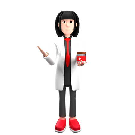 Docteur tenant des médicaments  3D Illustration