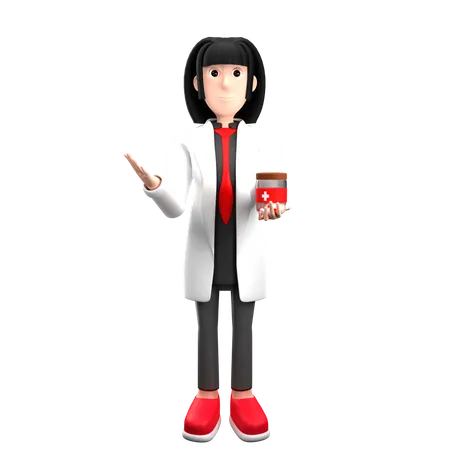 Docteur tenant des médicaments  3D Illustration