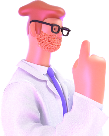 Docteur levant le doigt  3D Icon