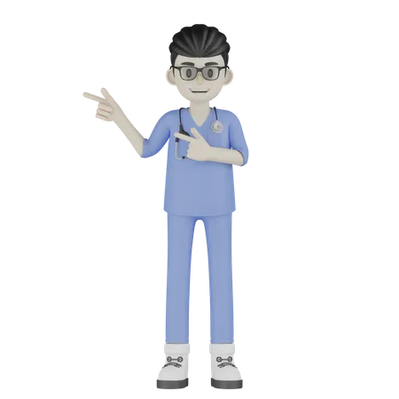 Docteur montrant les doigts  3D Illustration