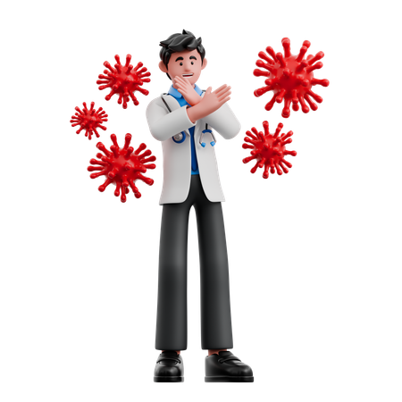 Docteur pas de virus  3D Illustration