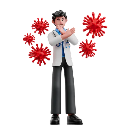 Docteur pas de virus  3D Illustration