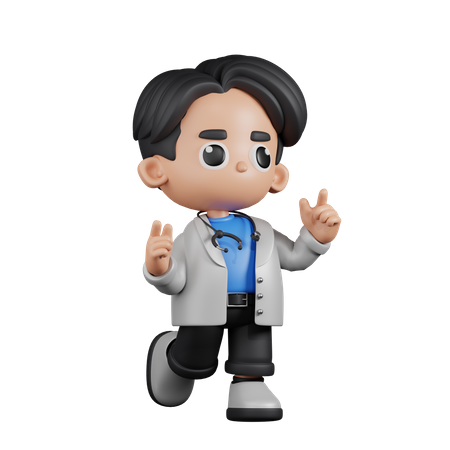Docteur se sentant heureux  3D Illustration