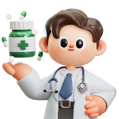 Doctor Advices To Take Medicines  3D Icon