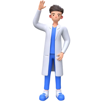 Doctor agitando la mano  3D Illustration