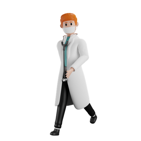 Doctor caminando  3D Illustration