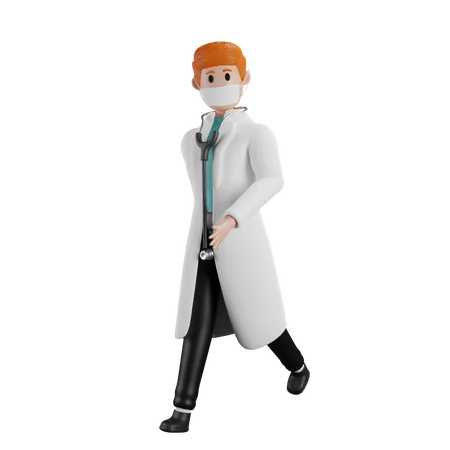 Doctor caminando  3D Illustration