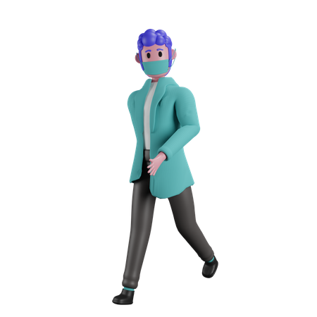 Doctor caminando  3D Illustration