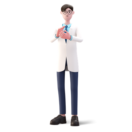 Doctor aplaudiendo  3D Illustration