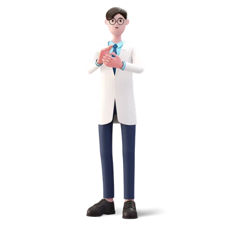 Doctor aplaudiendo  3D Illustration