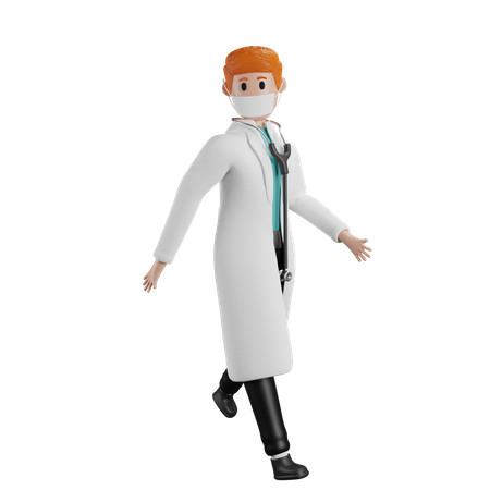 Doctor caminando  3D Illustration