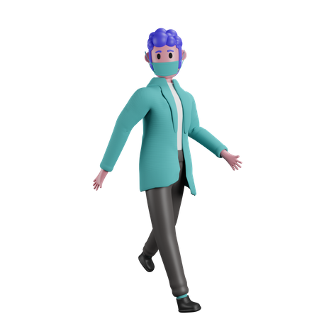 Doctor caminando  3D Illustration