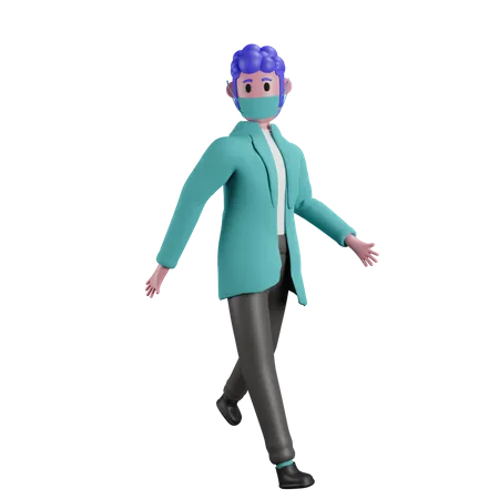 Doctor caminando  3D Illustration