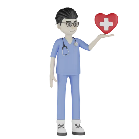 Doctor Caring  3D Illustration
