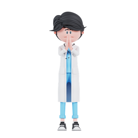 Doctor Character Plead Pose  3D Icon