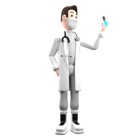 Doctor Check Blood  3D Illustration