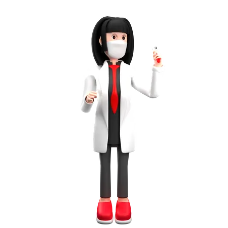 Doctor Checking Blood report 3D Illustration