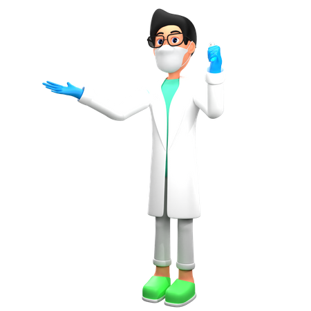 Doctor Checking Blood Sample 3D Illustration