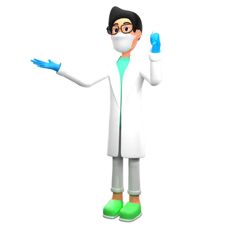 Doctor Checking Blood Sample  3D Illustration