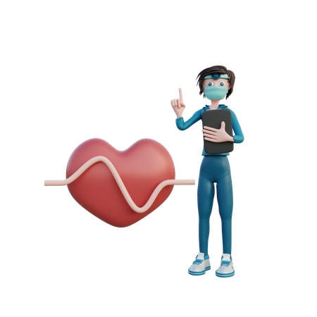 Doctor Checking Heart Disease  3D Illustration