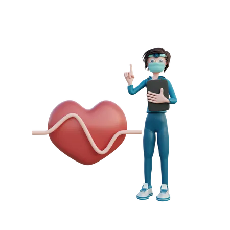 Doctor Checking Heart Disease  3D Illustration