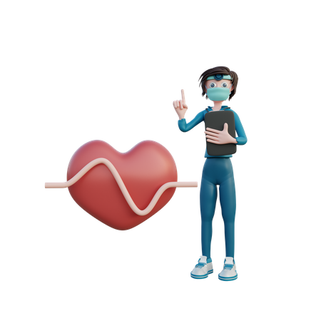 Doctor Checking Heart Disease 3D Illustration