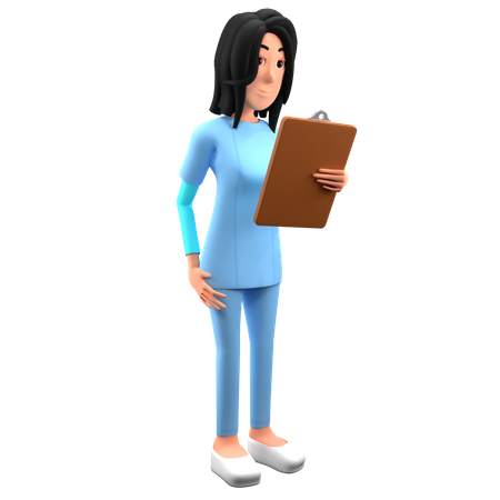 Doctor Checking Medical Report 3D Illustration