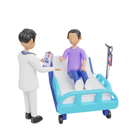 Doctor checking patient  3D Icon