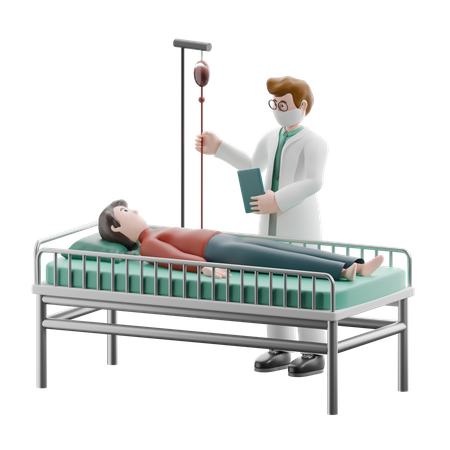 Doctor checking patient  3D Icon
