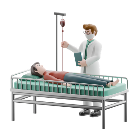 Doctor checking patient  3D Illustration