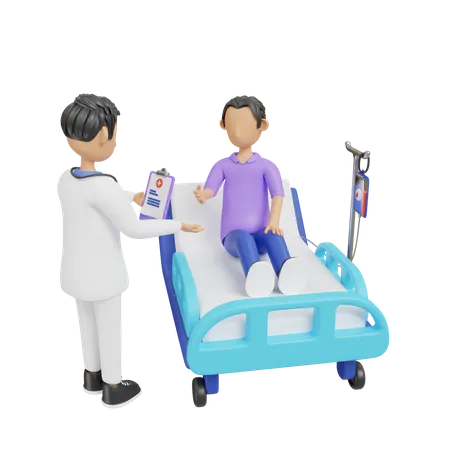 Doctor checking patient  3D Illustration