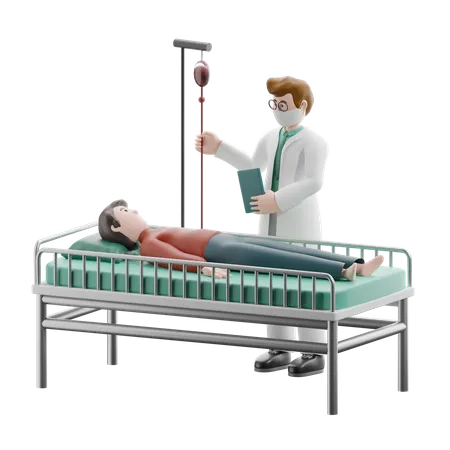 Doctor checking patient  3D Illustration