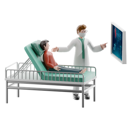 Doctor checking patient report  3D Icon