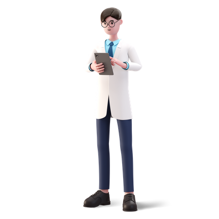 Doctor checking patient report  3D Illustration