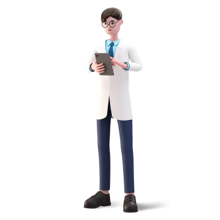 Doctor checking patient report  3D Illustration