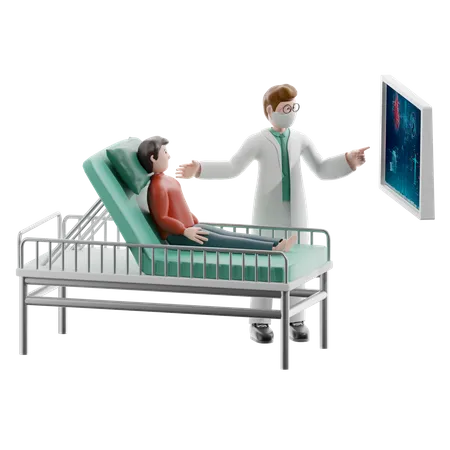 Doctor checking patient report  3D Illustration