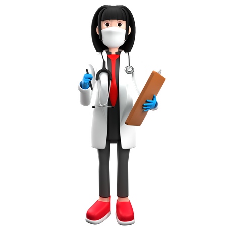 Doctor Checking Report  3D Illustration